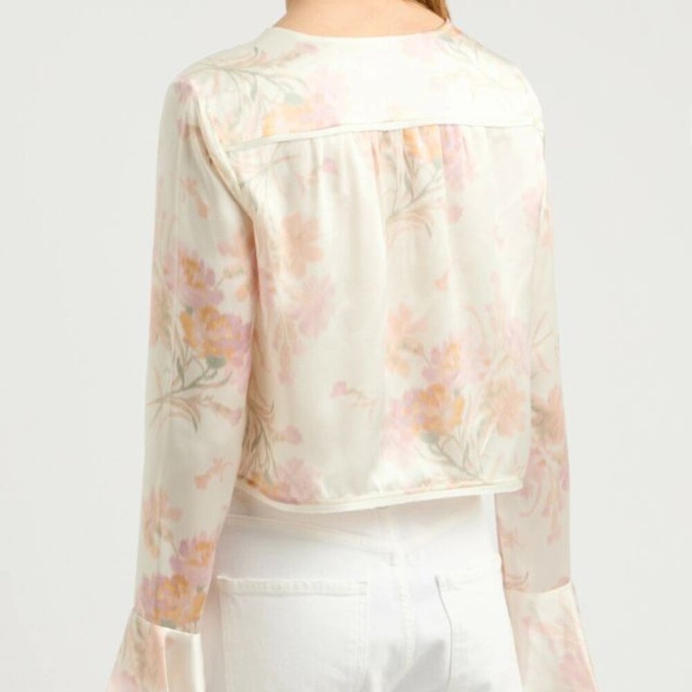Loveshackfancy Loveshackfancy Silk Button Down Bl… - image 8